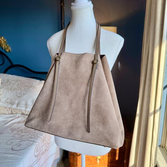 Ralph Lauren Lennox Tote in Greige Suede - Picture 2 of 16